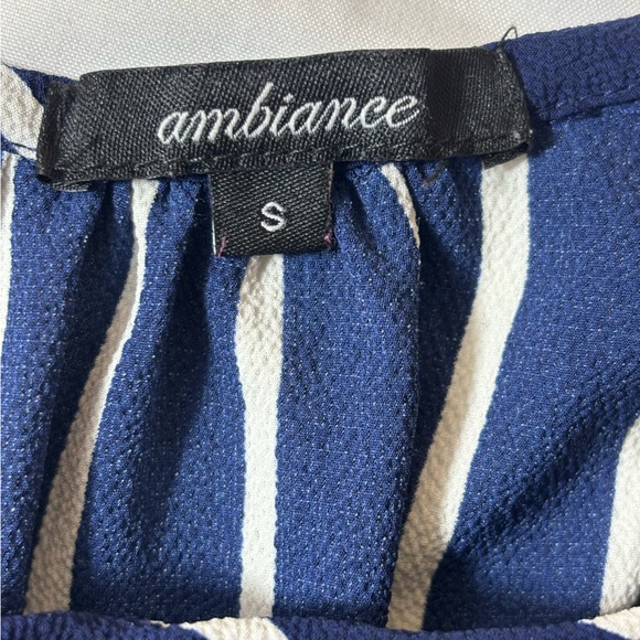 Ambiance Jumpsuit Spaghetti Strap Cropped Length Striped Blue White Size Small - Picture 10 of 15
